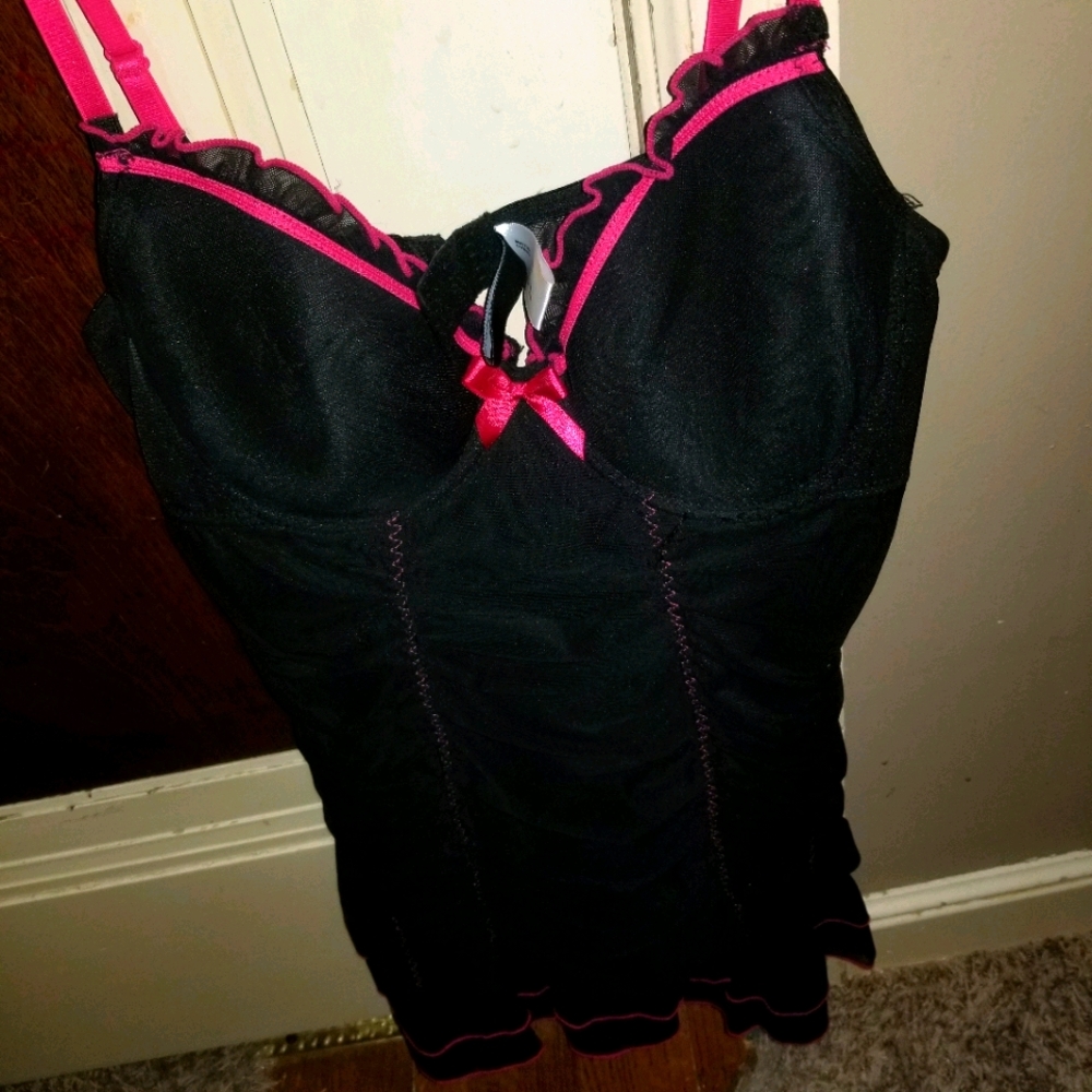 Black pink nightgown lingerie size large
